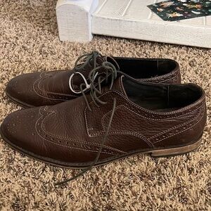 GR by Gordon Rush Brown Pebble Leather Wingtips 8